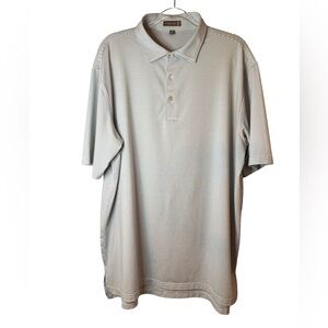 Peter Millar Summer Comfort Polo Shirt Men's XL White Black Stripe Stretch Golf